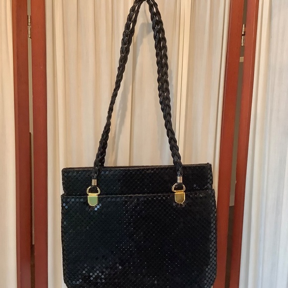 Vintage Cestino Collection Black Metal Mesh Shoulder Bag Purse NWT - Picture 2 of 8